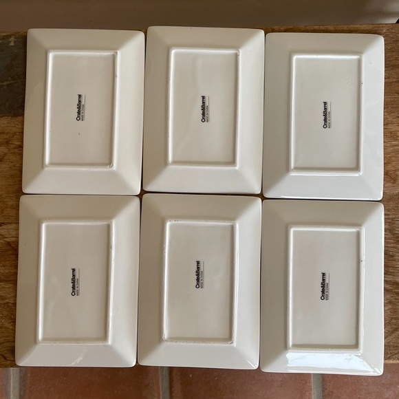 CRATE & BARREL 6 Small Plates for Gourmet Dishes Vegetables Fruits Picture Nice! - Picture 2 of 11